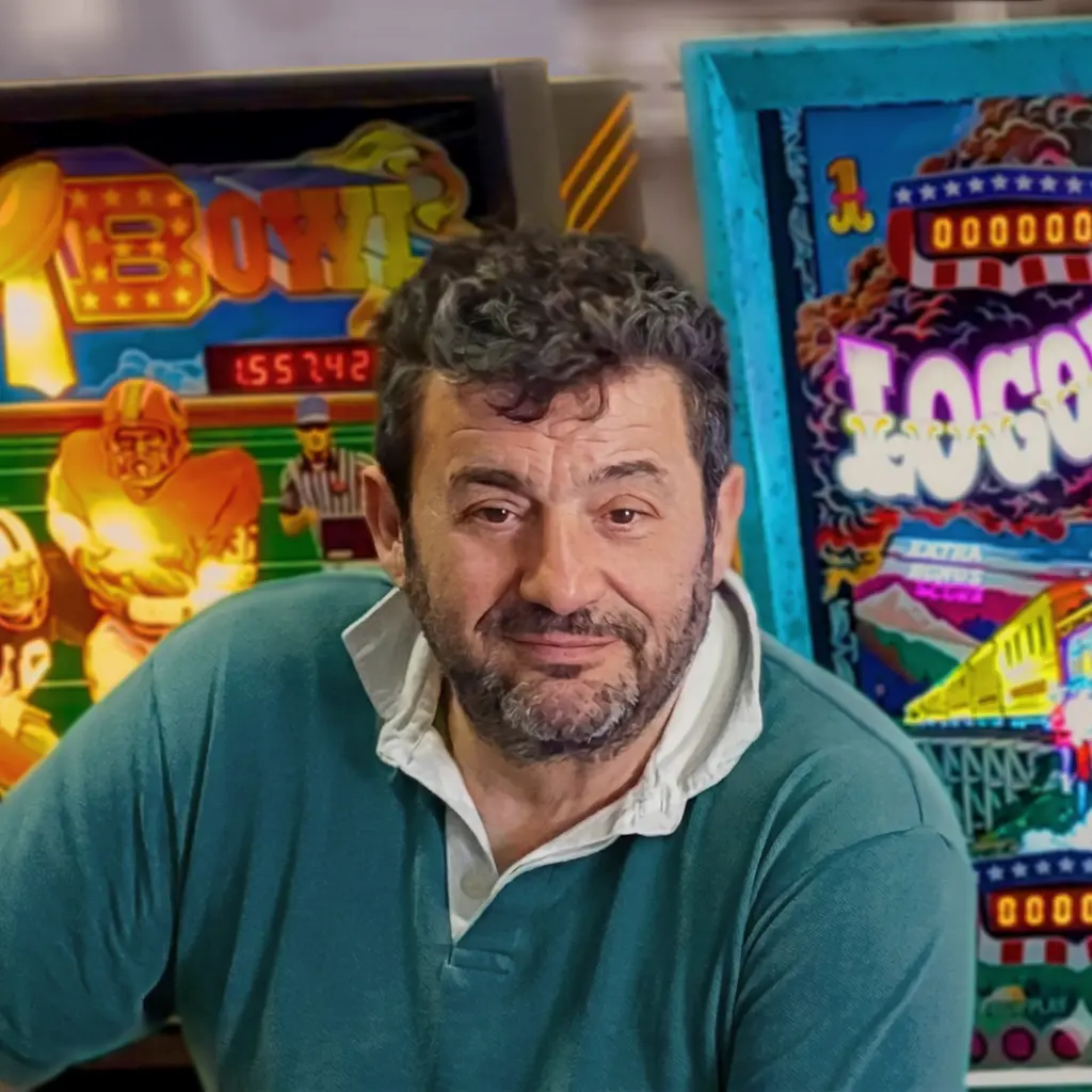 Davide, master pinball restoration craftsman at Pinball Magic